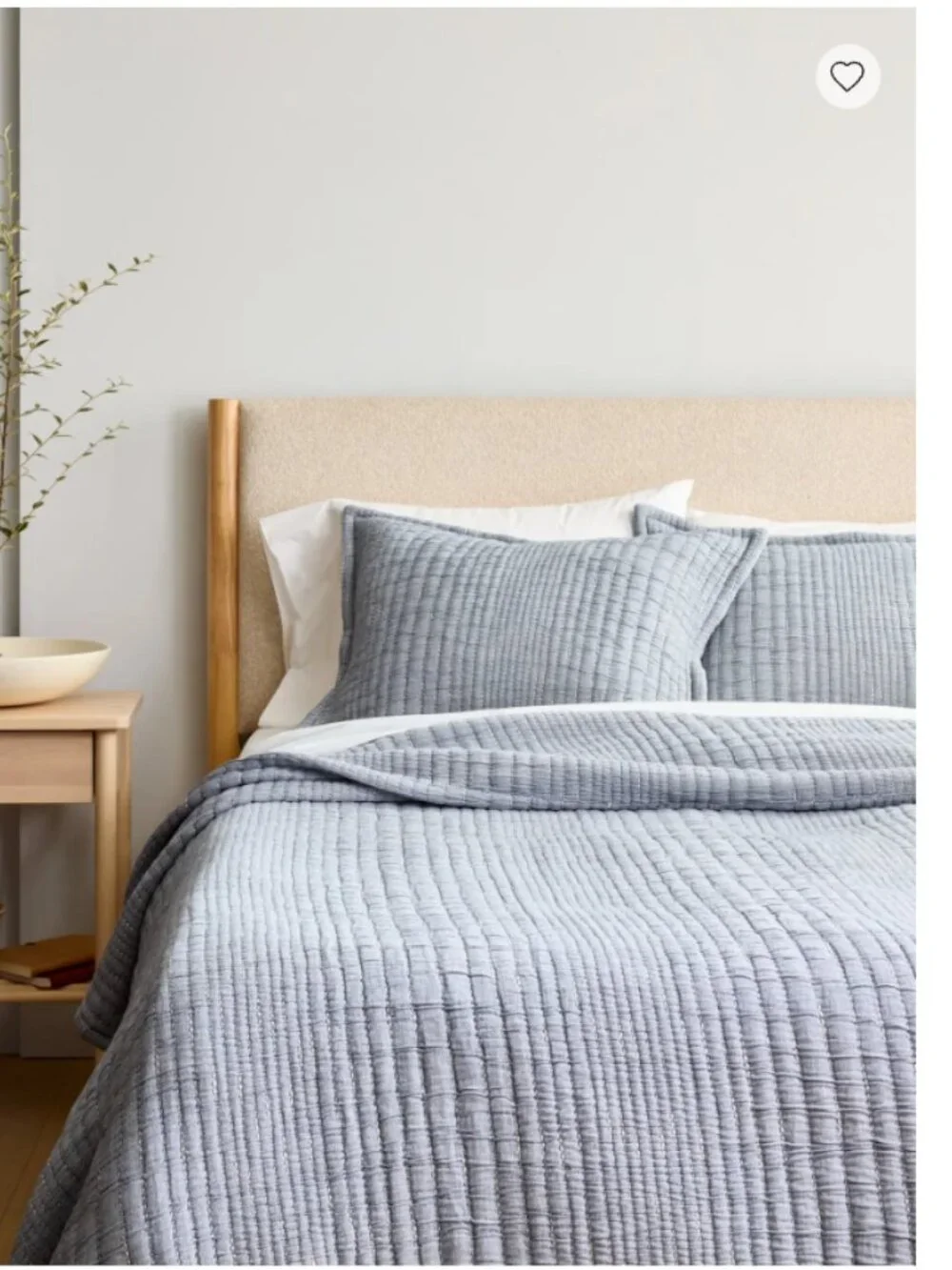 NWT Quince Organic Cotton Channel Stitch Coverlet Set – Blue??? – King/Cal King